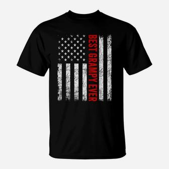 Vintage Best Grampy Ever American Flag Father's Day Gifts T-Shirt | Crazezy