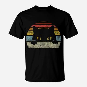 Vintage Black Cat Lover Retro Style Cats Gift Raglan Baseball Tee T-Shirt | Crazezy UK
