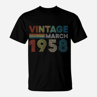 Vintage Born In March 1958 Man Myth Legend 62 Years Old T-Shirt | Crazezy
