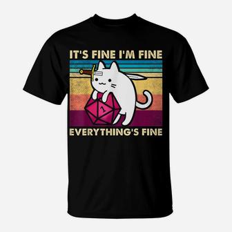 Vintage Cat It's Fine I'm Fine Everything's Fine Cat Lovers T-Shirt | Crazezy AU