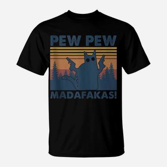 Vintage Cats Pew Pew Madafakas Funny Crazy Cat Lovers T-Shirt | Crazezy CA