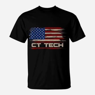 Vintage Ct Tech American Flag Job Gift T-Shirt | Crazezy CA