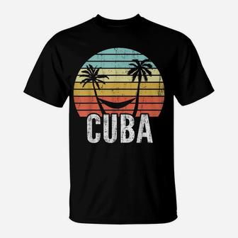 Vintage Cuba Hammock Palm Tree Retro Cuban Vacation T-Shirt | Crazezy CA