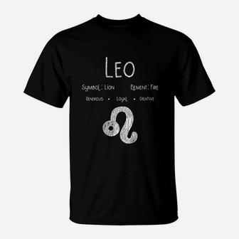 Vintage Distressed Leo Symbol Zodiac Sign Birthday T-Shirt | Crazezy AU