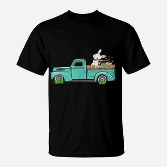 Vintage Easter Truck Bunny Eggs Hunting Autism Awareness Tee T-Shirt | Crazezy CA