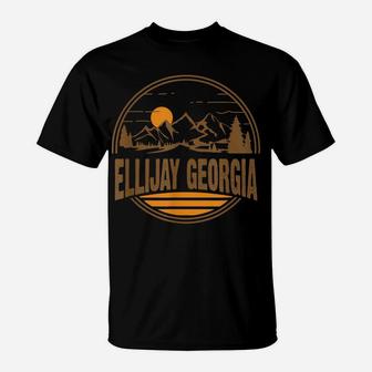 Vintage Ellijay, Georgia Mountain Hiking Souvenir Print T-Shirt | Crazezy UK