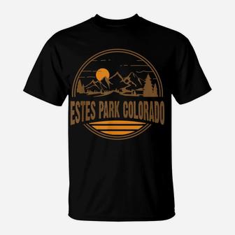 Vintage Estes Park, Colorado Mountain Hiking Souvenir Print T-Shirt | Crazezy UK