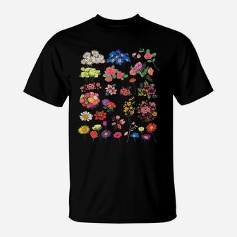 Vintage Flower Botanical Illustration Chart Plant Gift T-Shirt | Crazezy