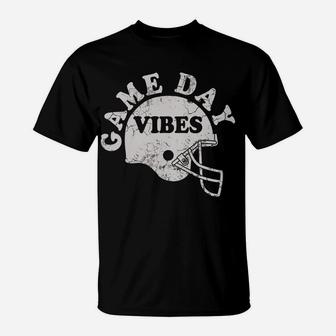 Vintage Game Day Vibes Football Lover Football Mom Dad Nana Sweatshirt T-Shirt | Crazezy DE
