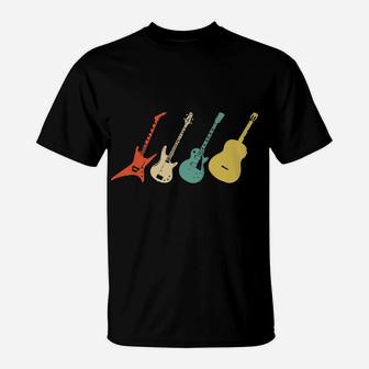 Vintage Guitar Acoustic And Electric Guitar Instrument Gift T-Shirt | Crazezy