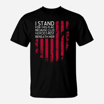 Vintage I Stand For This Flag T-Shirt - Monsterry