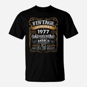 Vintage January 1977 Shirt 44 Years Old 44Th Birthday Gift T-Shirt | Crazezy