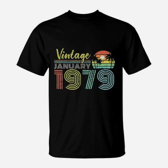 Vintage January 1979 42 Years Old Birthday T-Shirt | Crazezy CA