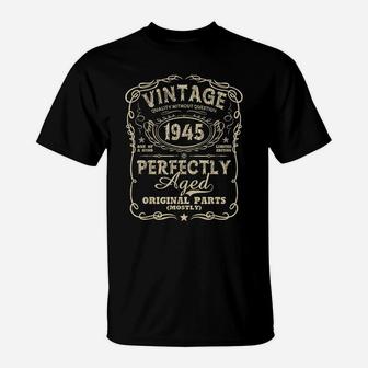 Vintage Made In 1945 76Th Birthday Gift T-Shirt | Crazezy