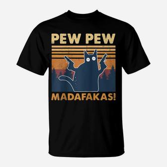 Vintage Pewpewpew Madafakas Crazy Pew Cat Raglan Baseball Tee T-Shirt | Crazezy