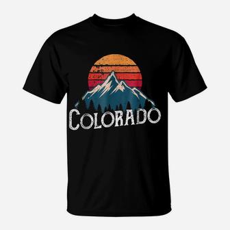 Vintage Retro Colorado Co Mountains Outdoor Wildness T-Shirt | Crazezy UK