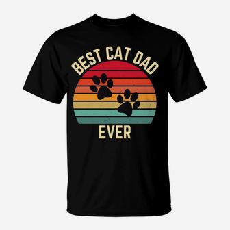 Vintage Retro Sunset Best Cat Dad Ever Kitten Lovers Gift T-Shirt | Crazezy AU