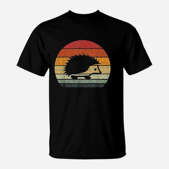 Vintage Retro Sunset Hedgehog T-Shirt | Crazezy DE