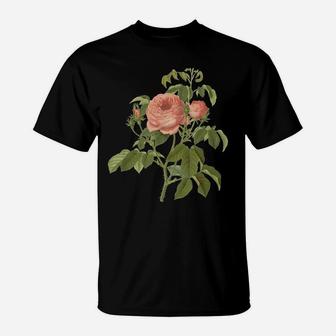 Vintage Rose Aesthetic Botanical Floral Flower Women Flowers T-Shirt | Crazezy DE