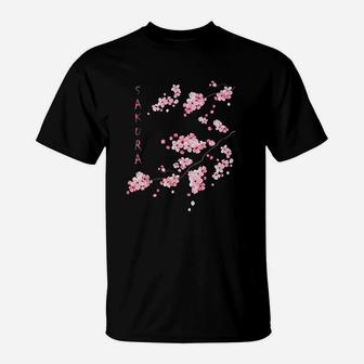 Vintage Sakura Cherry Blossom Japanese Graphical Ar T-Shirt | Crazezy AU