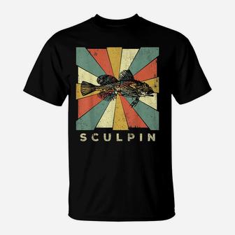 Vintage Sculpin Fish Lover Retro Style Animal T-Shirt | Crazezy