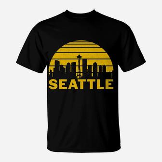 Vintage Seattle Washington Cityscape Retro T-Shirt | Crazezy UK