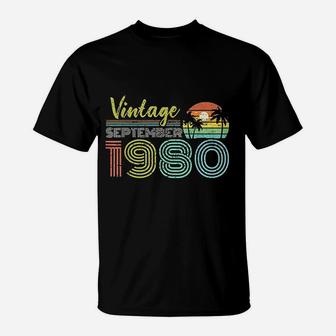 Vintage September 1980 41 Years Old Birthday T-Shirt | Crazezy