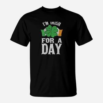 Vintage Shamrock Flag Irish For A Day St Patrick's Day T-Shirt - Monsterry
