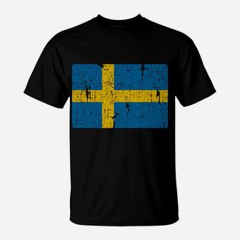 Vintage Sweden Flag Gift Swedish Men Women Retro Souvenir Sweatshirt T-Shirt | Crazezy