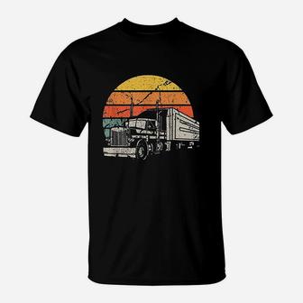 Vintage Truck Driver Gift Retro Sun Driving Trucker T-Shirt | Crazezy