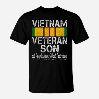 Vintage Us Military Family Vietnam Veteran Son Gift Sweatshirt T-Shirt | Crazezy AU