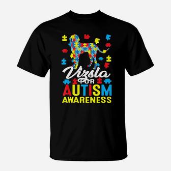 Vizsla For Autism Awareness Dog Lover Puzzle T-Shirt - Monsterry