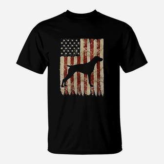 Vizsla Usa Flag Patriotic Dog T-Shirt | Crazezy AU