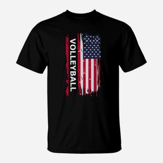 Volleyball Usa Patriotic, Volleyball Players And Coach Gift T-Shirt | Crazezy