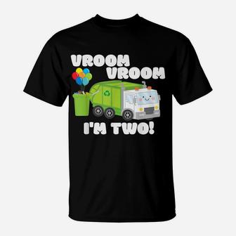 Vroom Vroom Two 2 Yrs Old Birthday Boy Garbage Truck Toddler T-Shirt | Crazezy UK