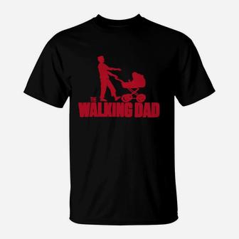 Walking Dad T-Shirt mit Kinderwagen, Lustiges Shirt für Väter - Seseable