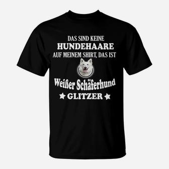 Weißer Schäferhund Glitzer T-Shirt - Seseable