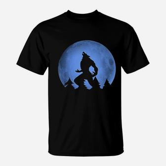 Werewolf Blue Moon Wolf Full Moon T-Shirt | Crazezy