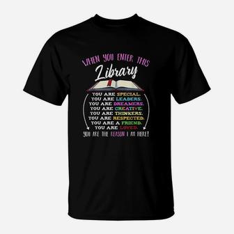 When You Enter This Library Reading Book T-Shirt | Crazezy