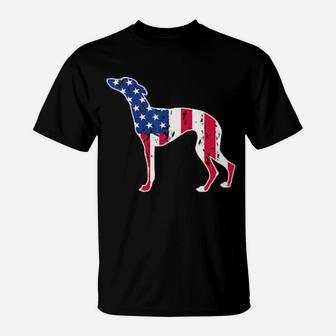 Whippet Dog Lovers American Flag 4Th Of July Gift T-Shirt - Monsterry