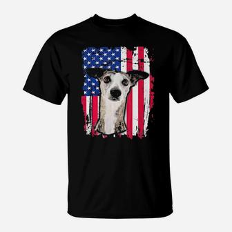 Whippet Us Flag 4Th Of July T-Shirt - Monsterry
