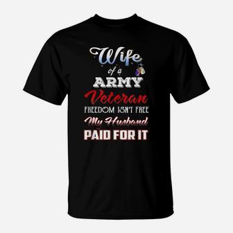 Wife Of A Army Veteran My Husband Is Hero T-Shirt For Womens T-Shirt | Crazezy UK