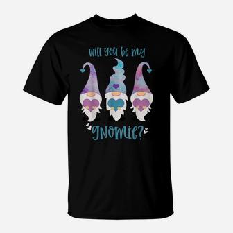 Will You Be My Gnomie Valentine Gnome Couples Matching T-Shirt | Crazezy