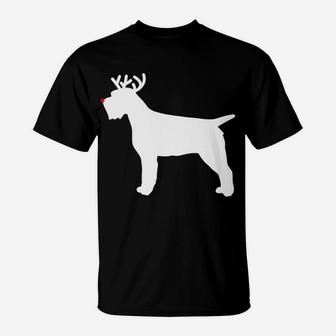 Wirehaired Pointing Griffon Reindeer Christmas Dog T-Shirt | Crazezy