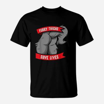 Wolf Furry Thighs Save Lives T-Shirt - Thegiftio UK