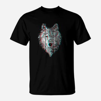 Wolf Gift Glitch Gifts For Wolf Lovers T-Shirt - Thegiftio UK