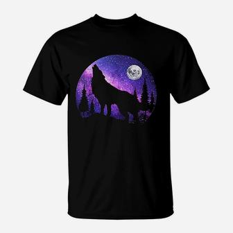 Wolf Under The Full Moon T-Shirt - Thegiftio UK