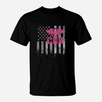 Woman Cna Flag American Flag T-Shirt | Crazezy