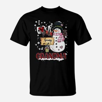 Women I Love Being A Grandma Snowman Christmas Funny Xmas Sweatshirt T-Shirt | Crazezy