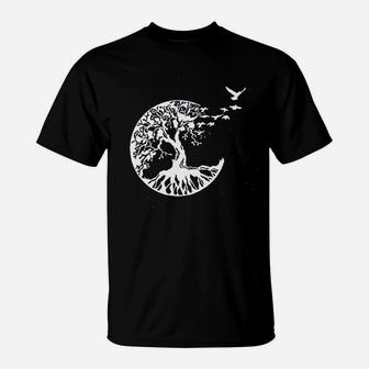 Women Life Tree Birds Graphic Outdoor Nature Hiking Camping T-Shirt | Crazezy CA
